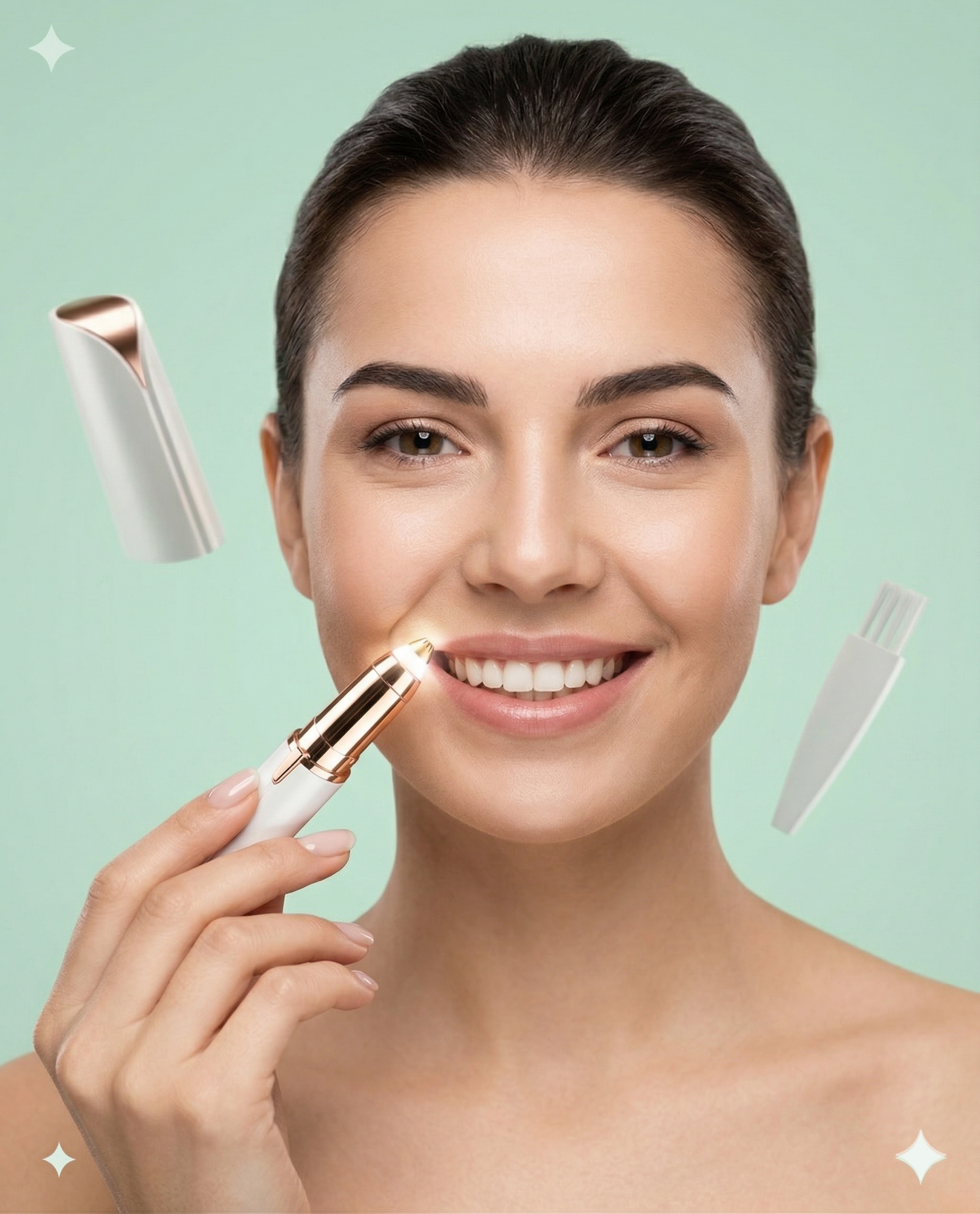 Depiladora facial de precisión indolora